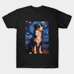 Australian Shepherd Starry Night T-Shirt